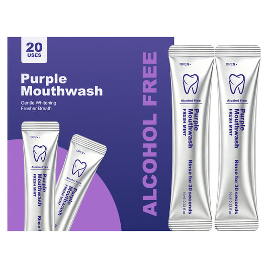 Purple Whitening Mouthwash-Color-Correcting Formula to Reduce Yellow Stains, Alcohol-Free